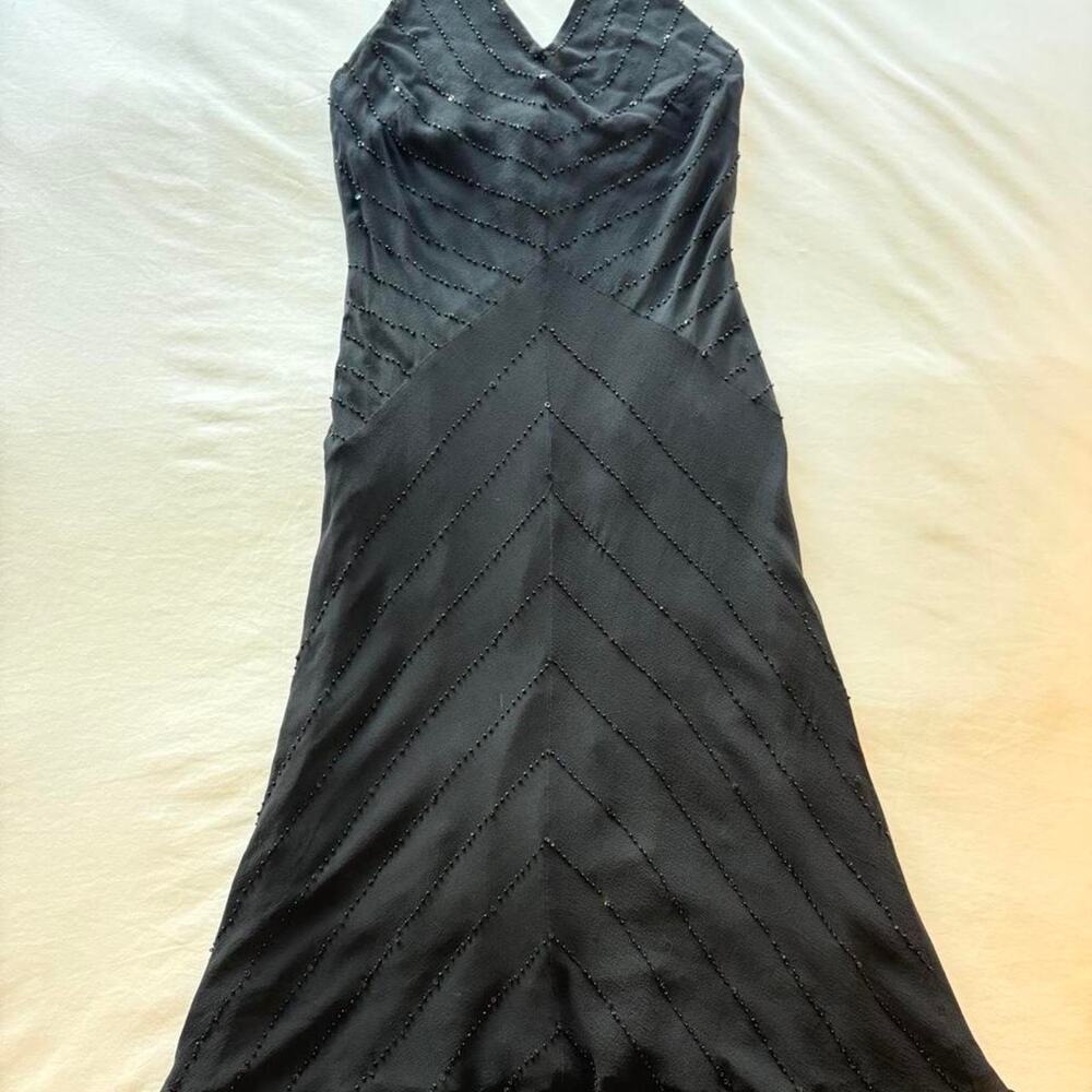 Black 100 silk halter dress